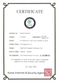 KISA algorithm performance certificate badge